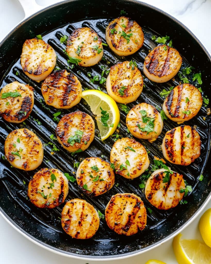 Grilled Lemon Garlic Scallops Recipe