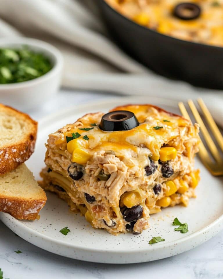 Fiesta Chicken Pasta Casserole Bake Recipe