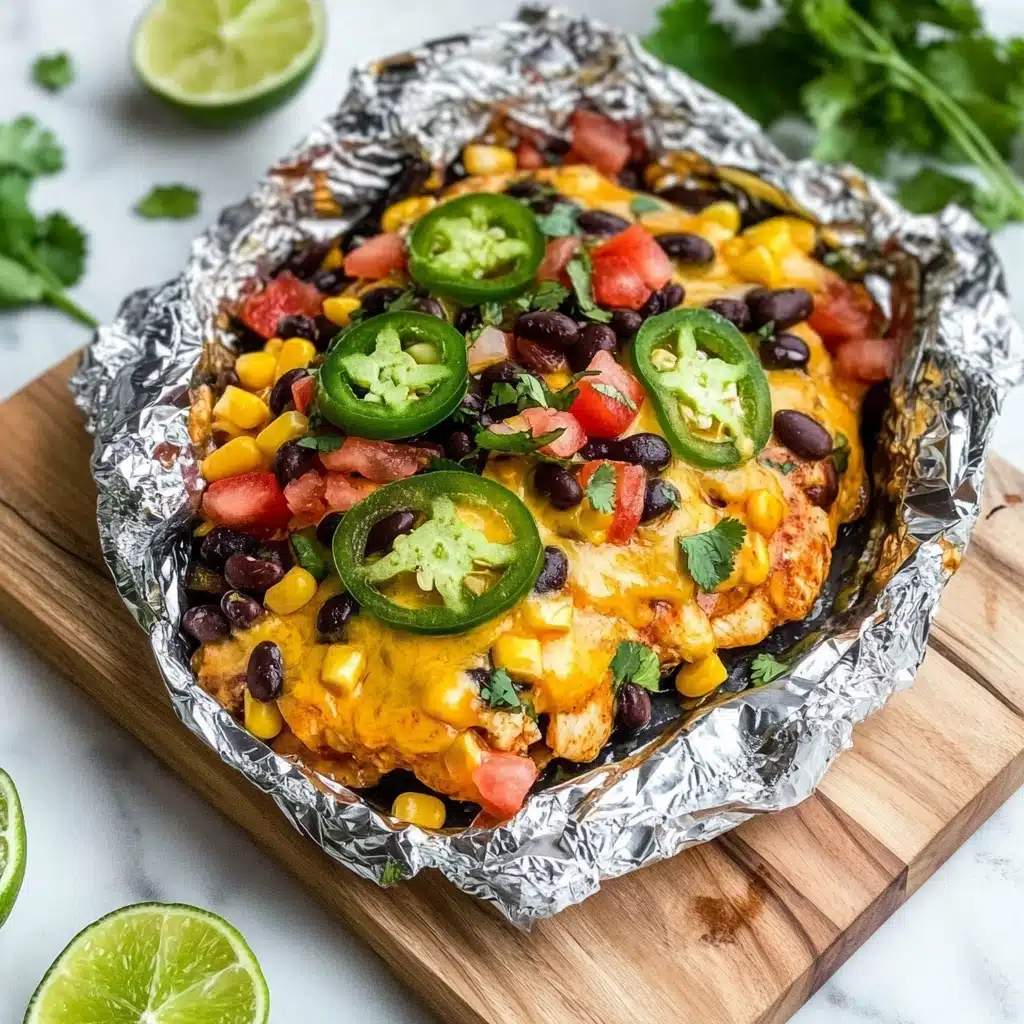 Cheesy Santa Fe Chicken Foil Packets Recipe - Recipe Image