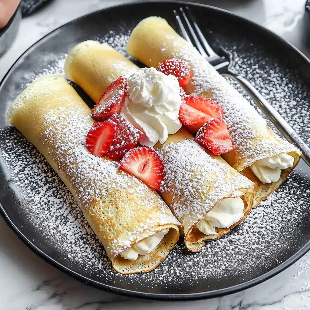 Creamy Strawberry Filled Crepes Recipe - Recipe Image