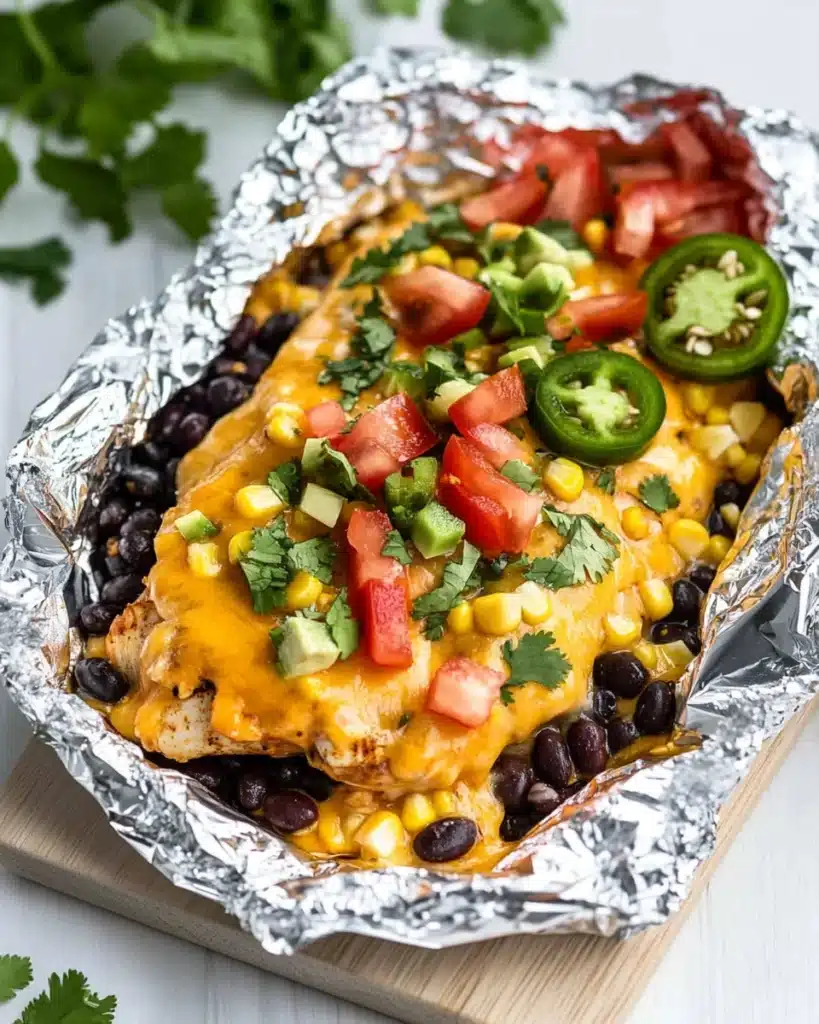Cheesy Santa Fe Chicken Foil Packets Recipe