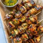 Garlic Parmesan Chicken Skewers with Butter Sauce Recipe