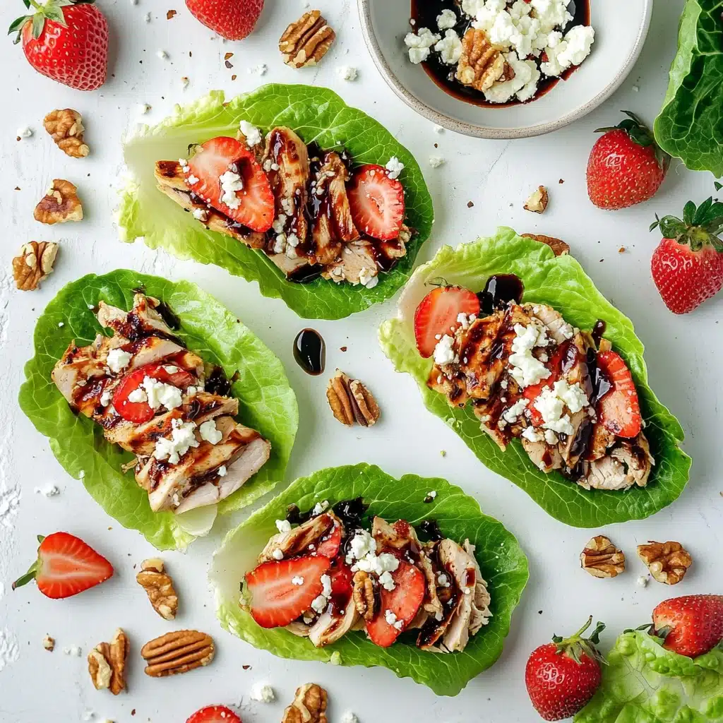 Balsamic Chicken Lettuce Wraps with Strawberry Pecan Filling Recipe - Recipe Image