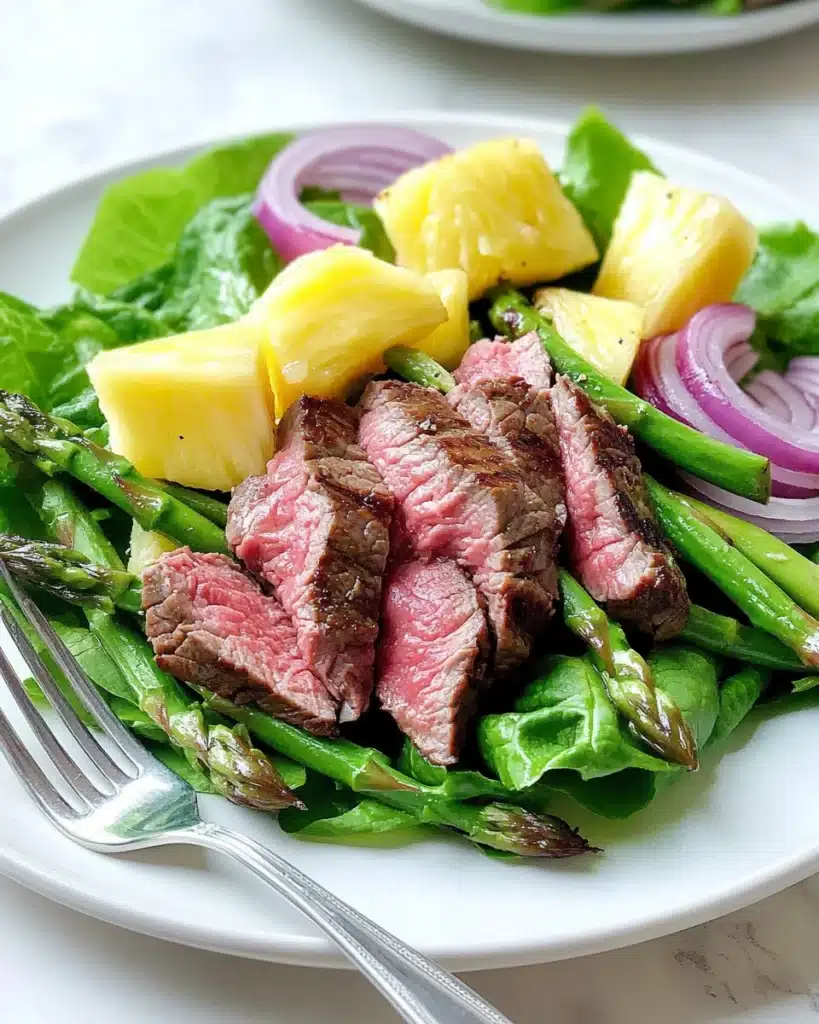 Grilled Steak and Pineapple Asparagus Salad Recipe