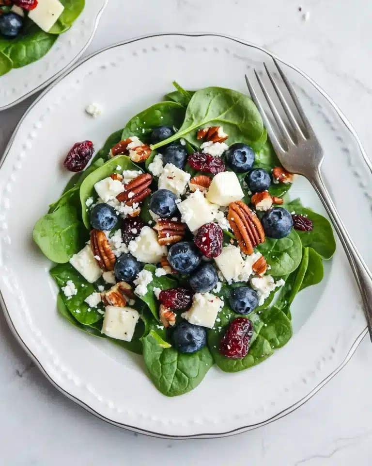 Blueberry Pecan Spinach Salad with Honey Balsamic Dressing Recipe