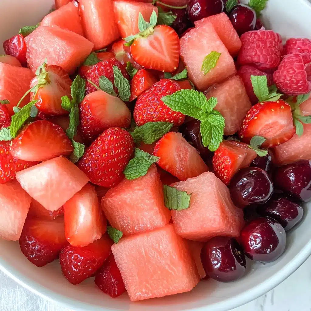 Berry Watermelon Salad With Mint Lime Dressing Recipe - Recipe Image