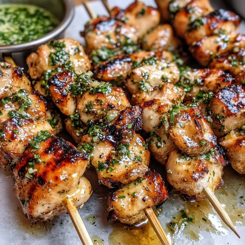 Garlic Parmesan Chicken Skewers with Butter Sauce Recipe - Recipe Image