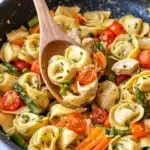 Balsamic Chicken Tortellini Salad with Asparagus and Grape Tomatoes Recipe