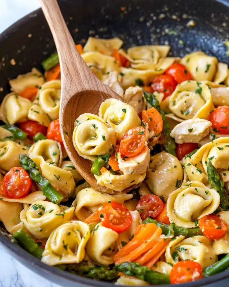 Balsamic Chicken Tortellini Salad with Asparagus and Grape Tomatoes Recipe