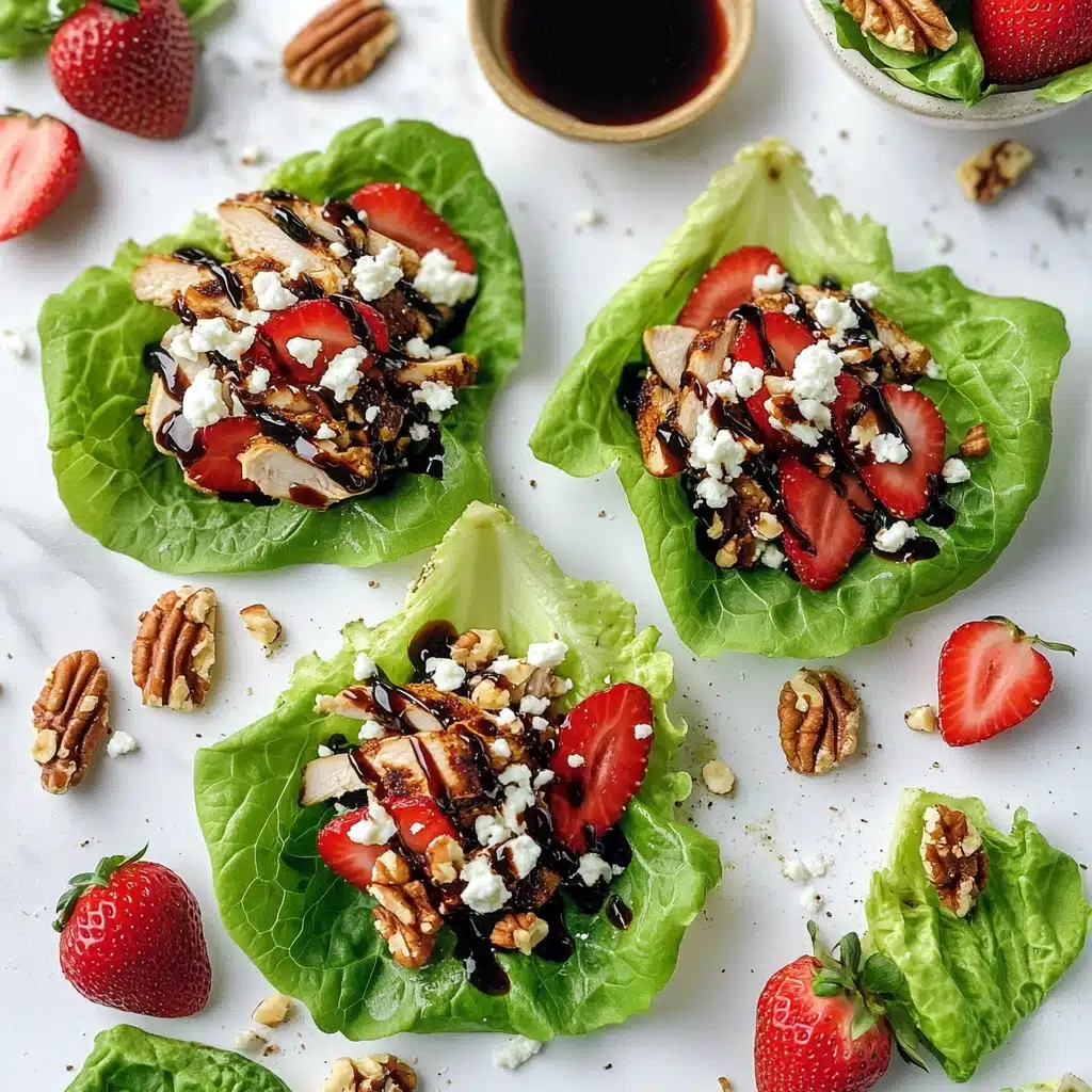 Balsamic Chicken Lettuce Wraps with Strawberry Pecan Filling Recipe - Recipe Image