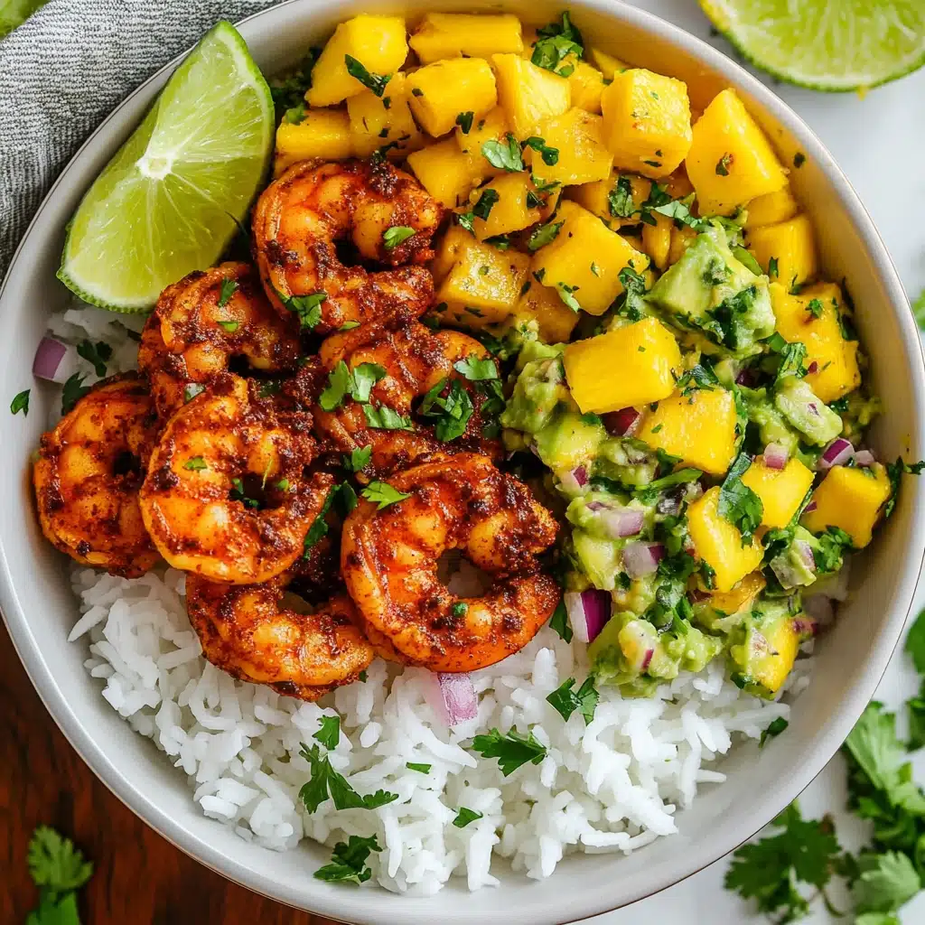 Chili Lime Shrimp Bowls with Mango-Avocado Salsa Recipe - Recipe Image