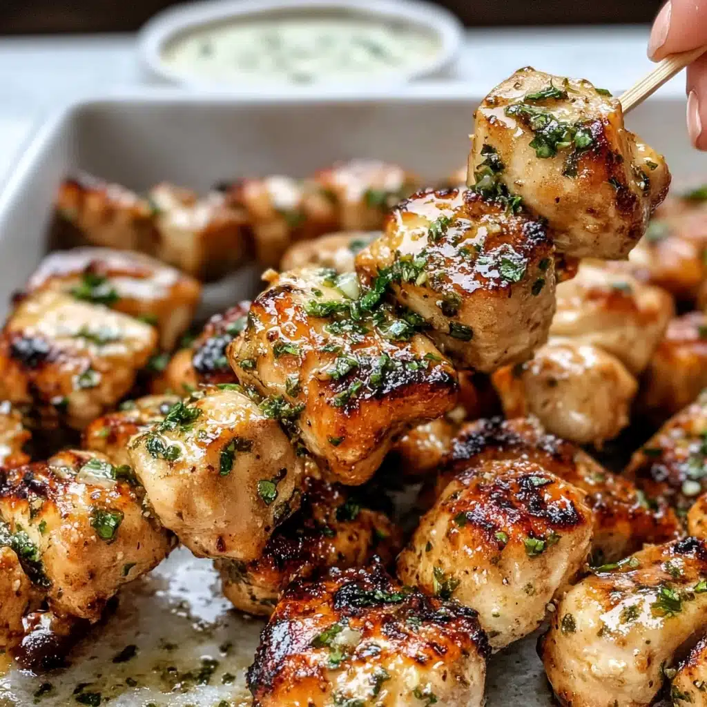 Garlic Parmesan Chicken Skewers with Butter Sauce Recipe - Recipe Image