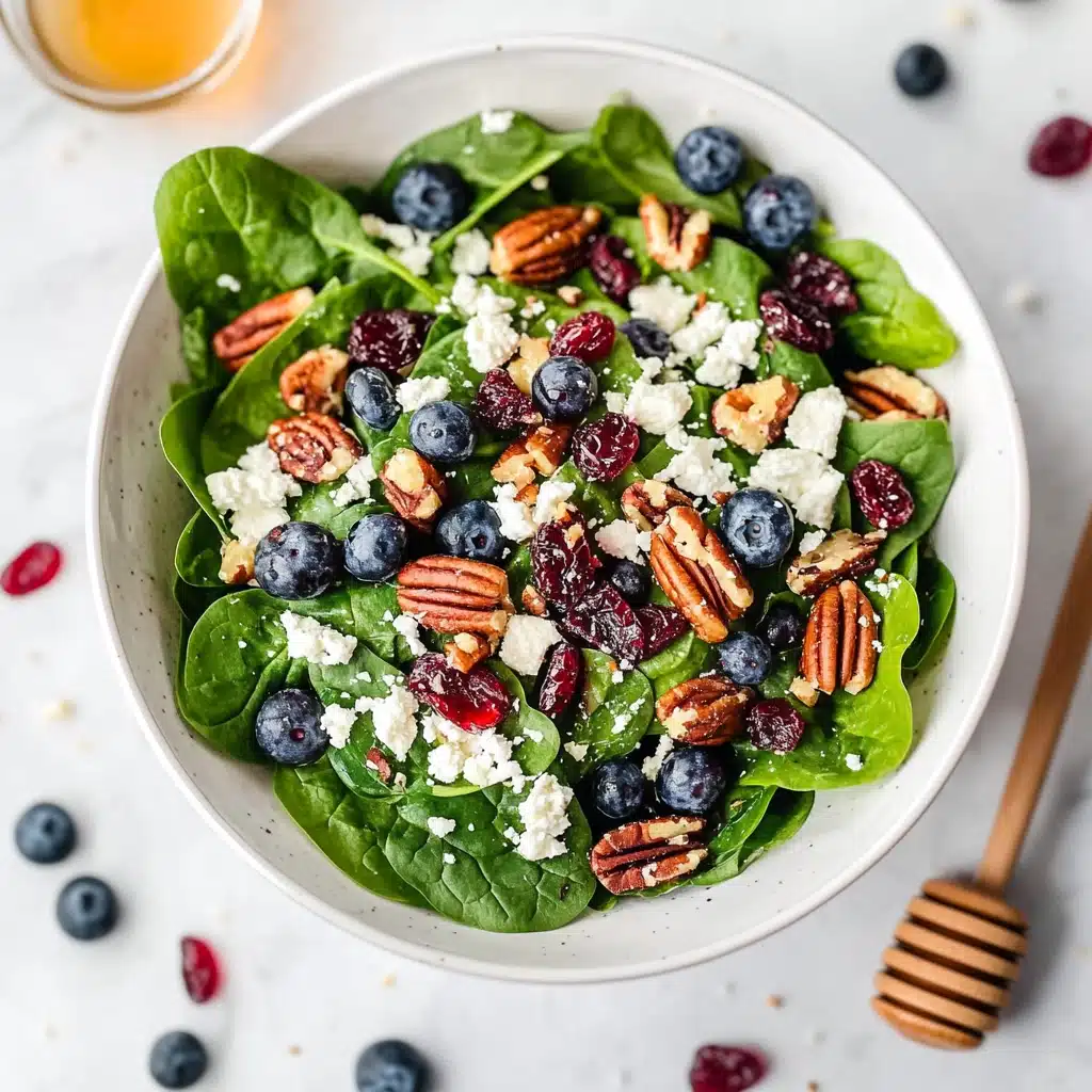Blueberry Pecan Spinach Salad with Honey Balsamic Dressing Recipe - Recipe Image