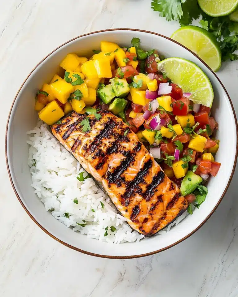 Lime Salmon with Avocado-Mango Salsa Recipe