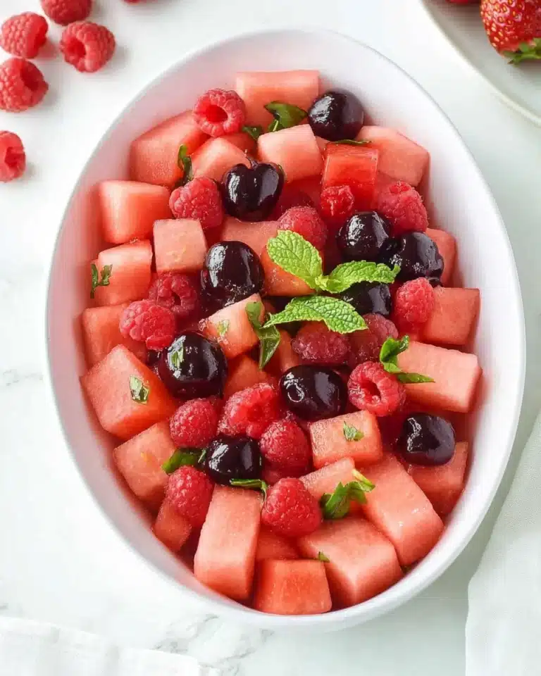 Berry Watermelon Salad With Mint Lime Dressing Recipe