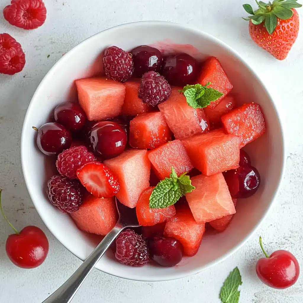 Berry Watermelon Salad With Mint Lime Dressing Recipe - Recipe Image