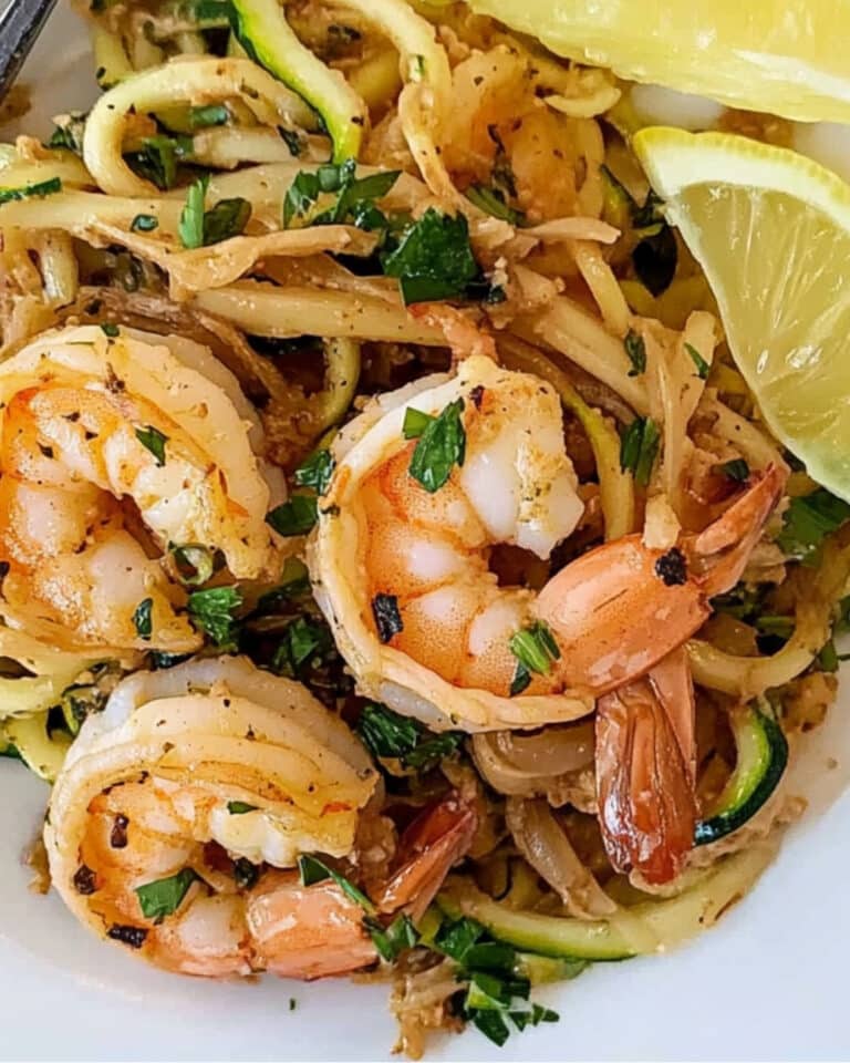 Lemon Garlic Butter Shrimp with Zoodles Recipe
