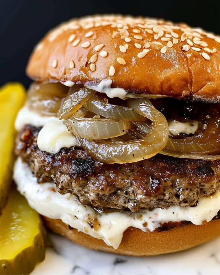 Turkey Burgers with Caramelized Onions and Aioli Recipe