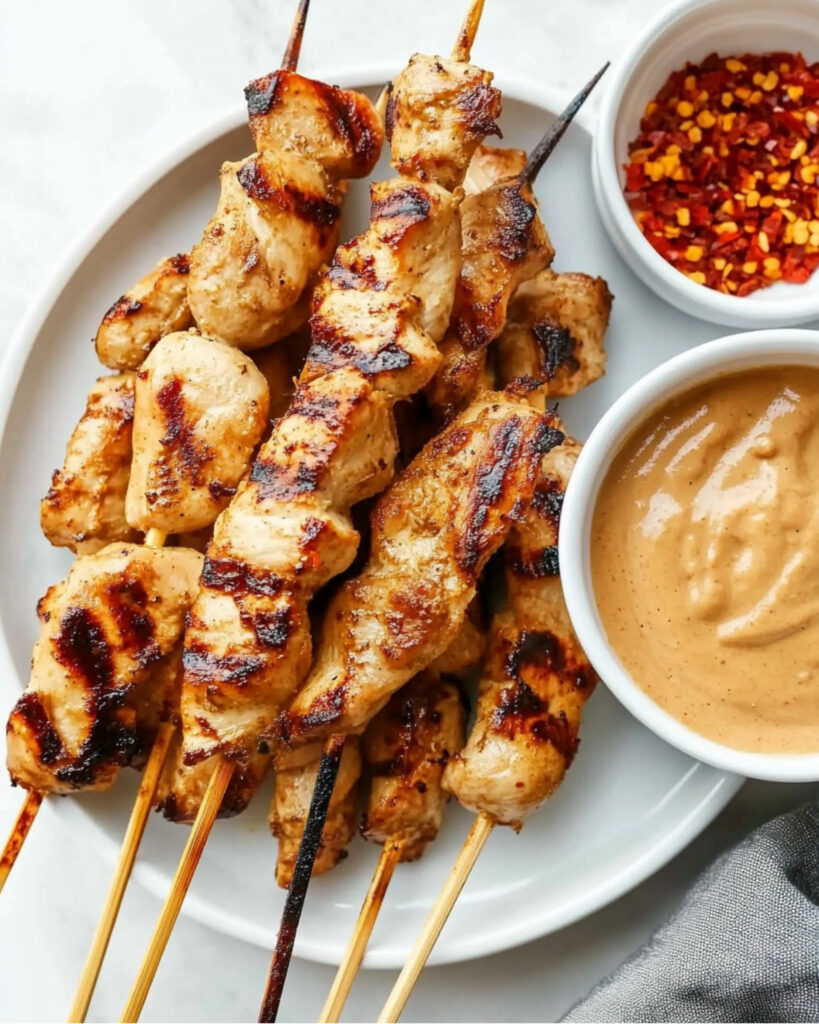 Chili Garlic Chicken Satay Skewers Recipe