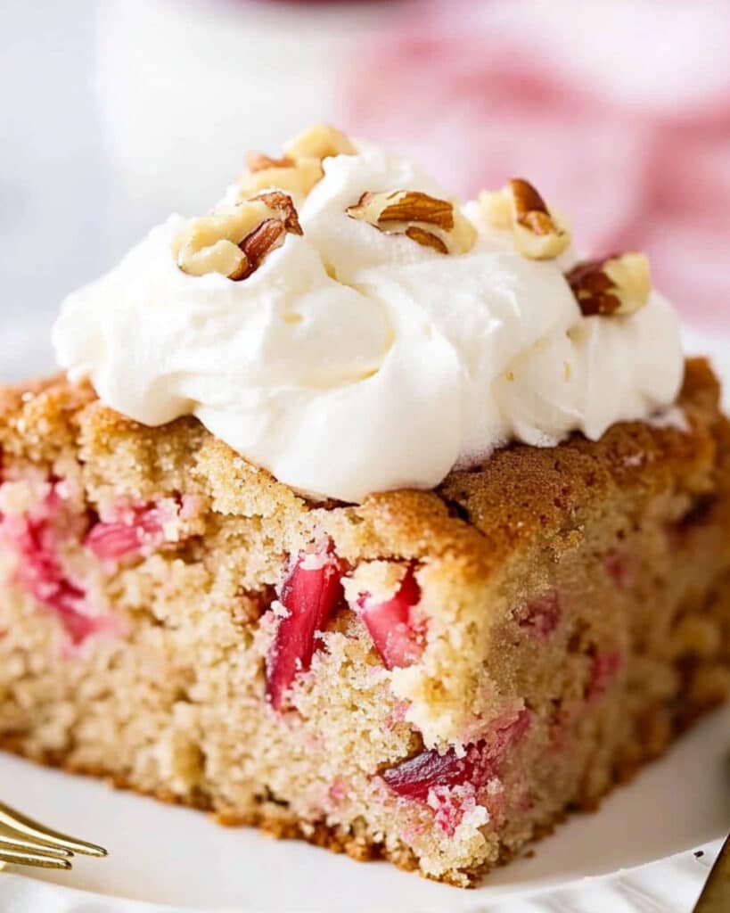 Rhubarb Cinnamon Pecan Cake Recipe