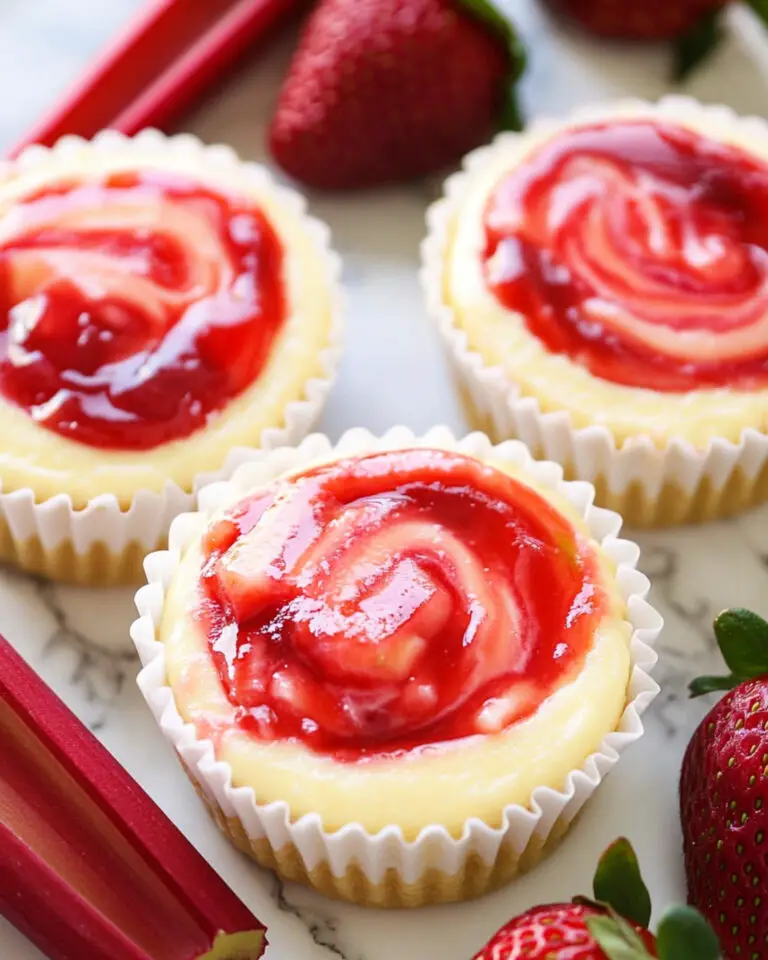 Strawberry Rhubarb Mini Cheesecakes Recipe