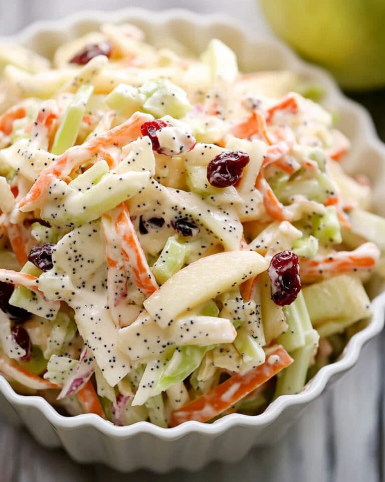 Apple Cranberry Poppy Seed Slaw Salad Recipe