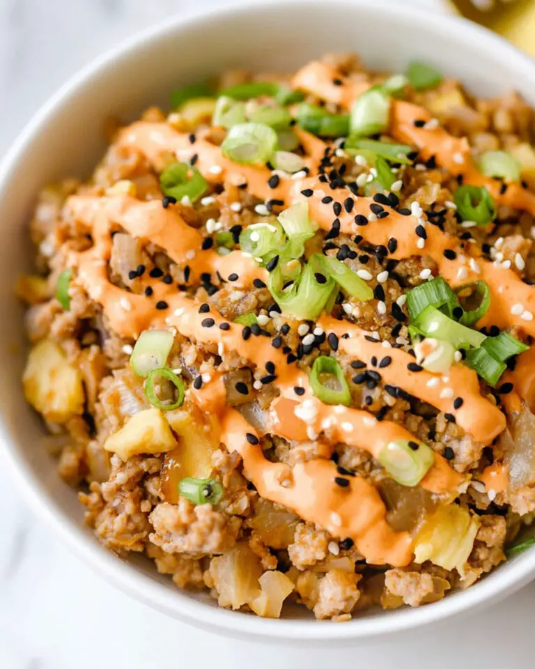 Turkey Egg Roll Bowl with Creamy Sriracha Recipe