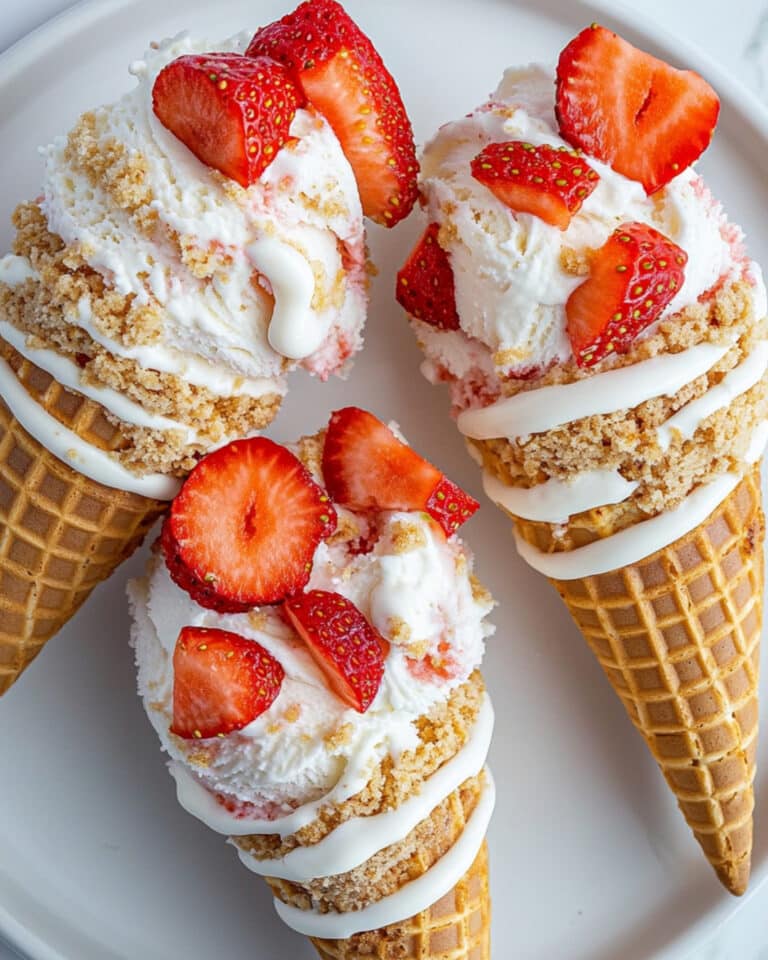 Strawberry Crunch Cheesecake Cones Recipe