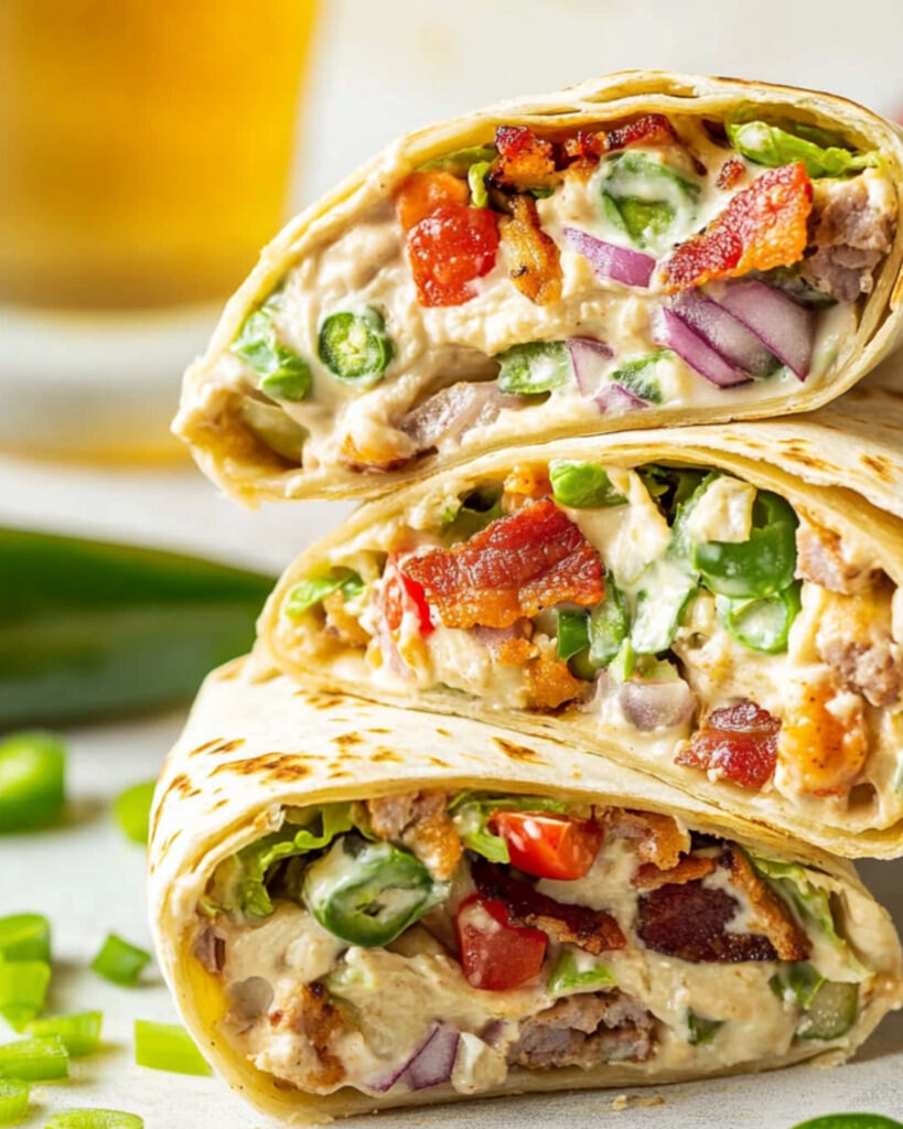 Jalapeno Popper Shredded Chicken Wraps Recipe