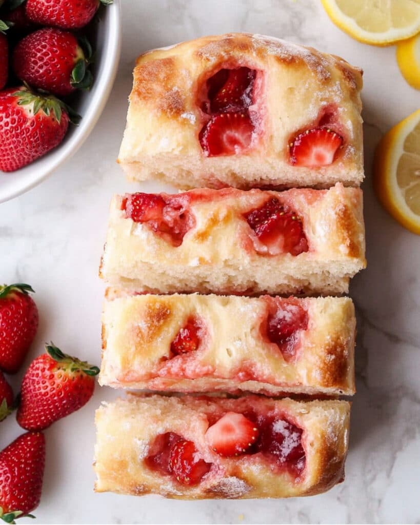 Strawberry Lemonade Sourdough Focaccia Recipe