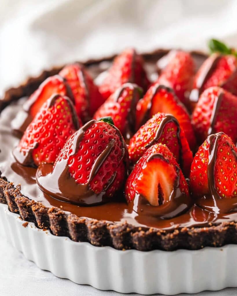 Chocolate Covered Strawberry Ganache Tart Recipe