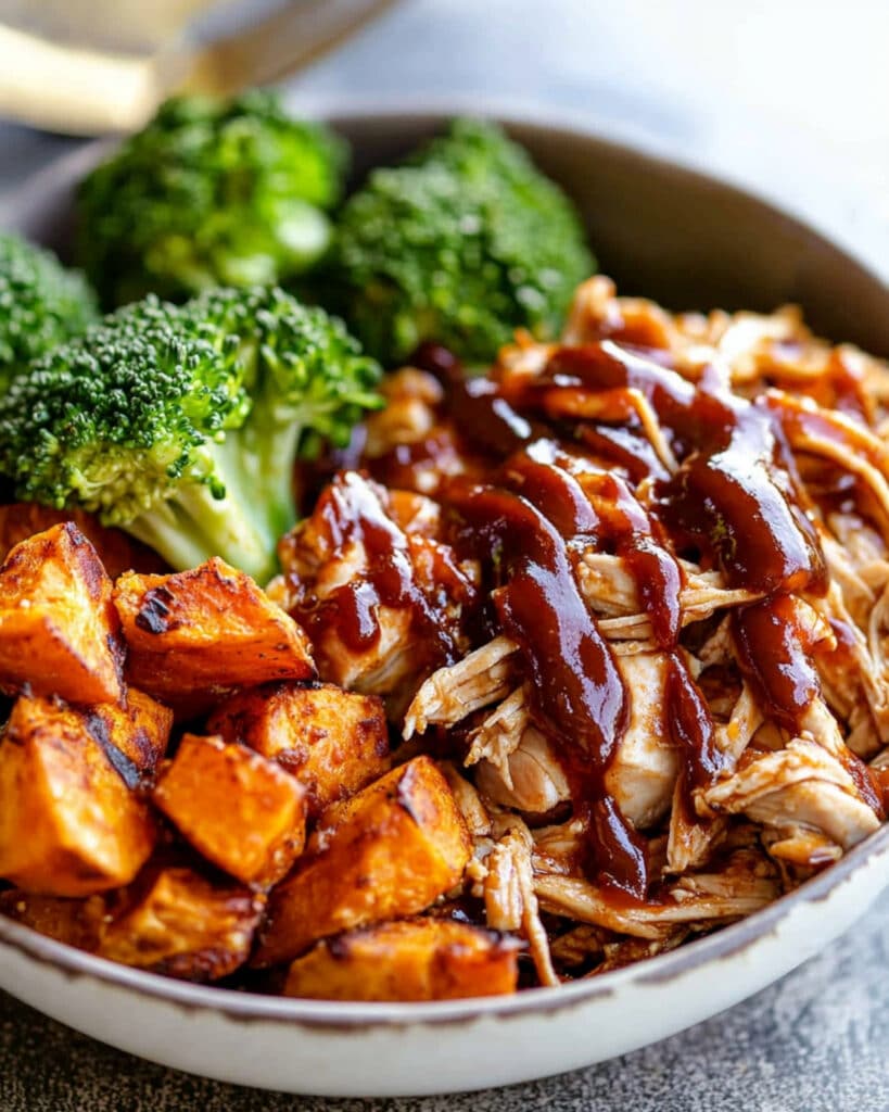 BBQ Chicken & Roasted Sweet Potato Bowls Recipe