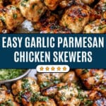 Garlic Parmesan Chicken Skewers with Butter Sauce Recipe