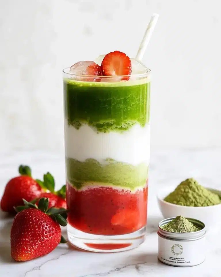 Iced Strawberry Matcha Latte Recipe