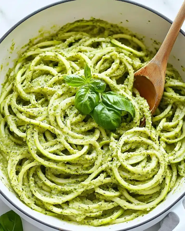 Raw Avocado Pesto Zucchini Noodles Recipe