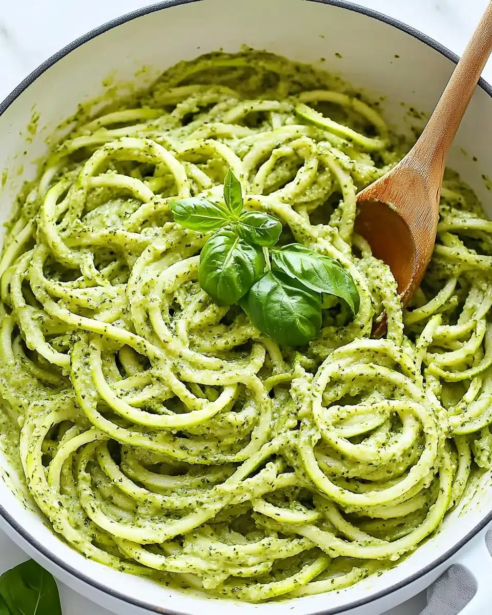 Raw Avocado Pesto Zucchini Noodles Recipe