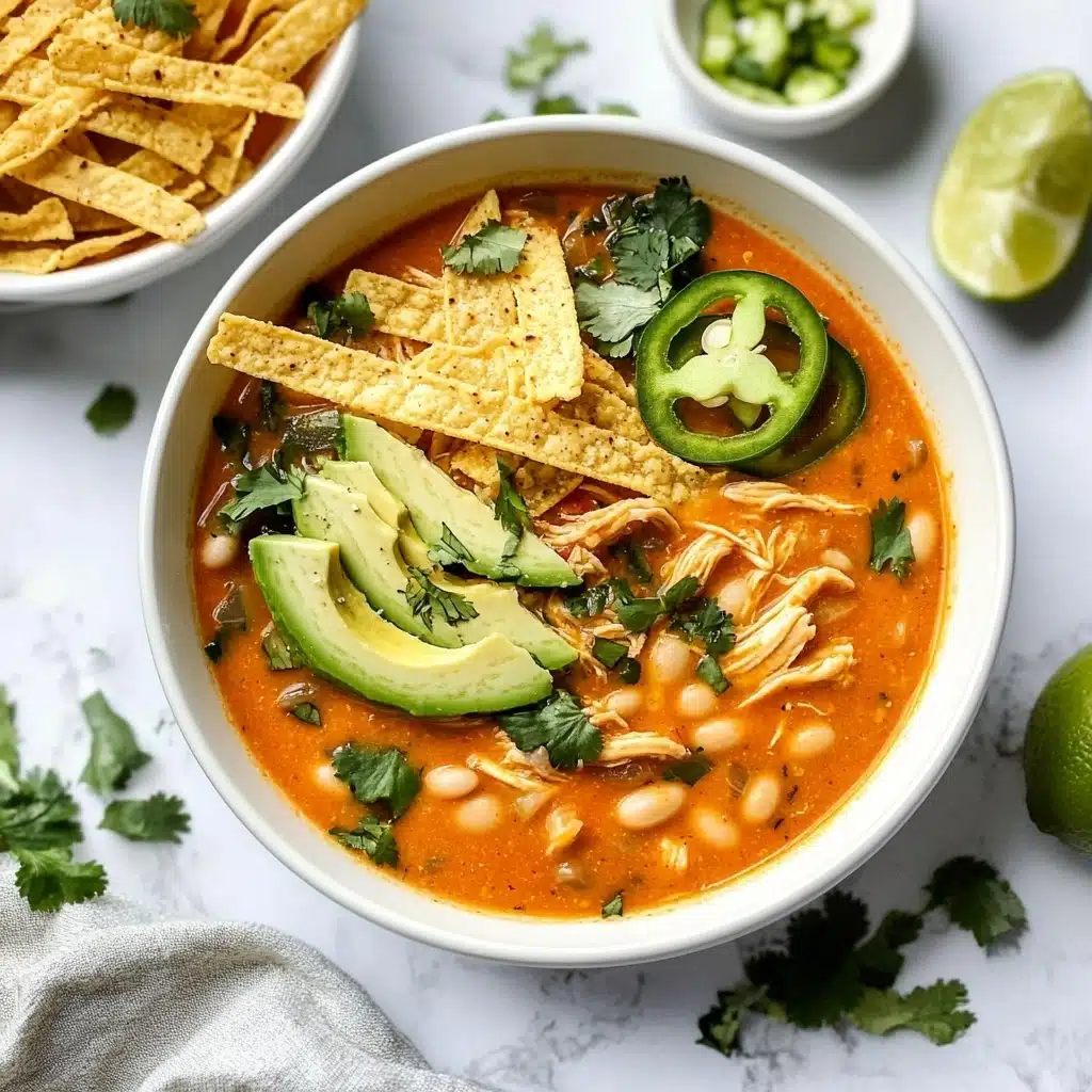 Creamy White Bean Chicken Enchilada Soup Recipe - Recipe Image