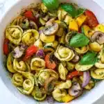 Cheese Tortellini with Pesto and Roasted Vegetables. Recipe