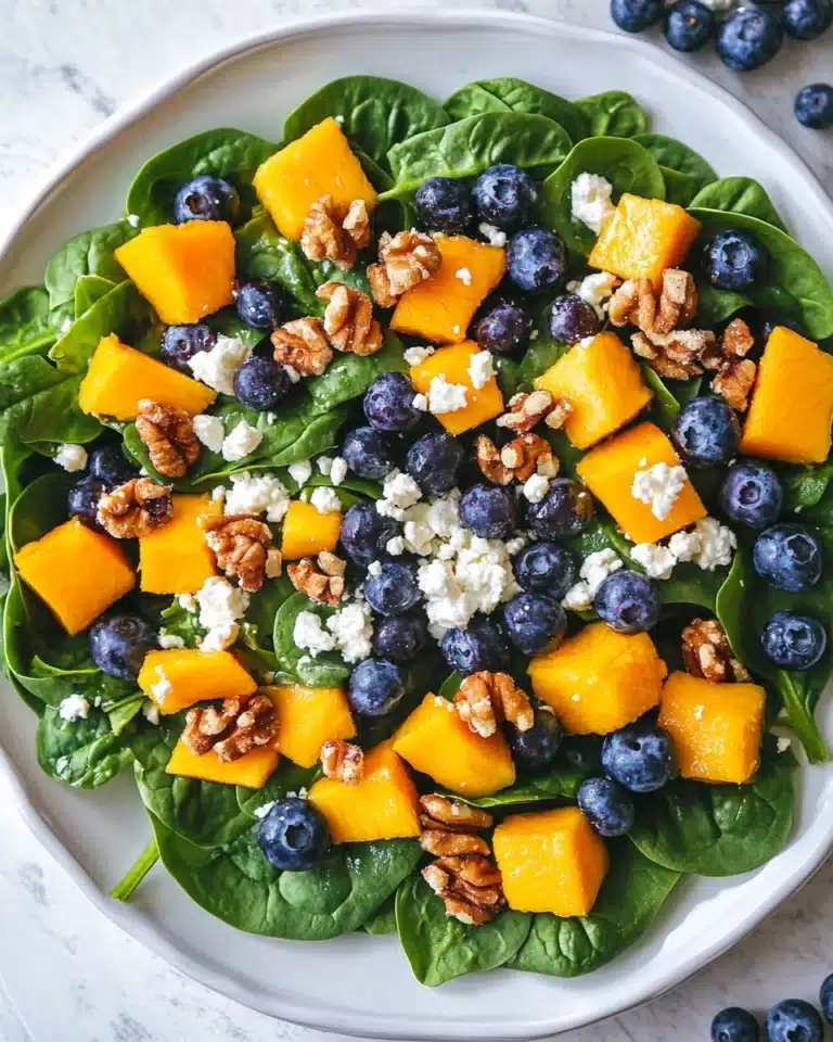Mango Salad with Spinach and Blueberries Recipe