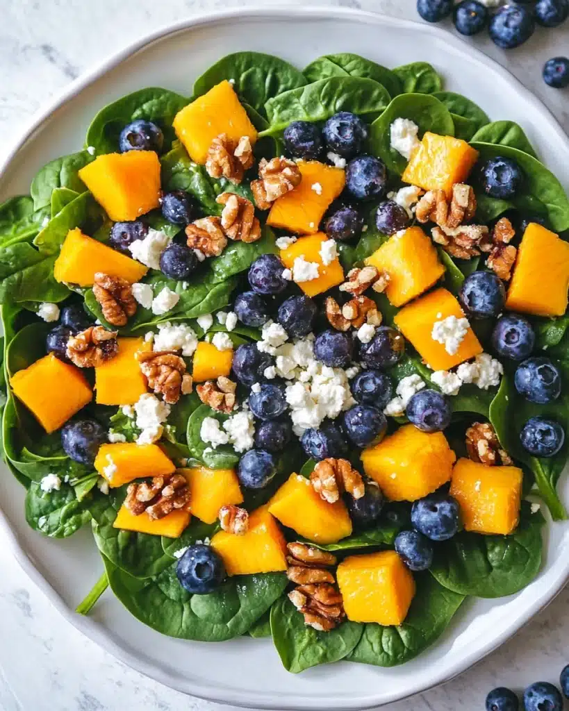 Mango Salad with Spinach and Blueberries Recipe