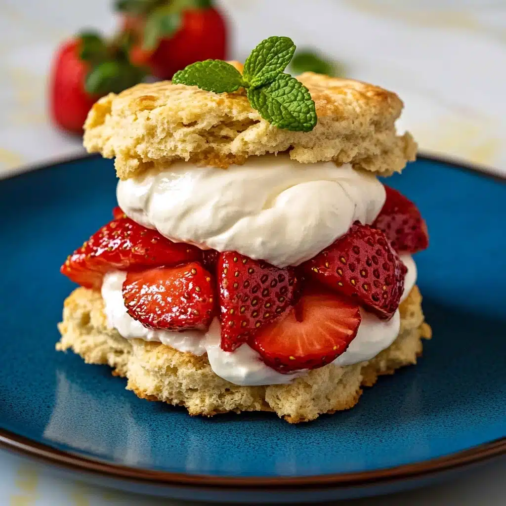 Olive Oil Shortcakes with Sumac Macerated Strawberries and Whipped Labneh Recipe - Recipe Image