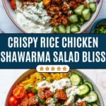 Chicken Shawarma Crispy Rice Salad with Lemon-Tahini Dressing Recipe