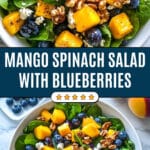 Mango Salad with Spinach and Blueberries Recipe