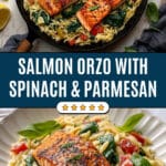 Creamy Spinach Orzo with Seared Salmon Recipe