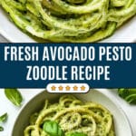 Raw Avocado Pesto Zucchini Noodles Recipe
