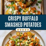 Crispy Buffalo Wing Smashed Potatoes Recipe