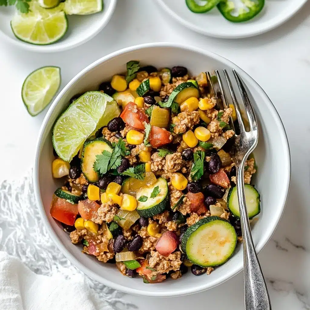 Ground Turkey Skillet with Zucchini, Corn, Black Beans, and Tomato Recipe - Recipe Image