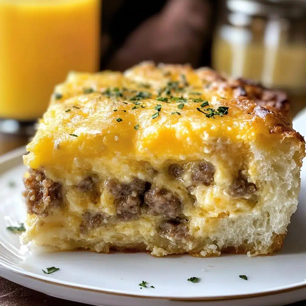 Butter Biscuit Breakfast Bake with Sausage, Egg, and Cheese Recipe - Recipe Image