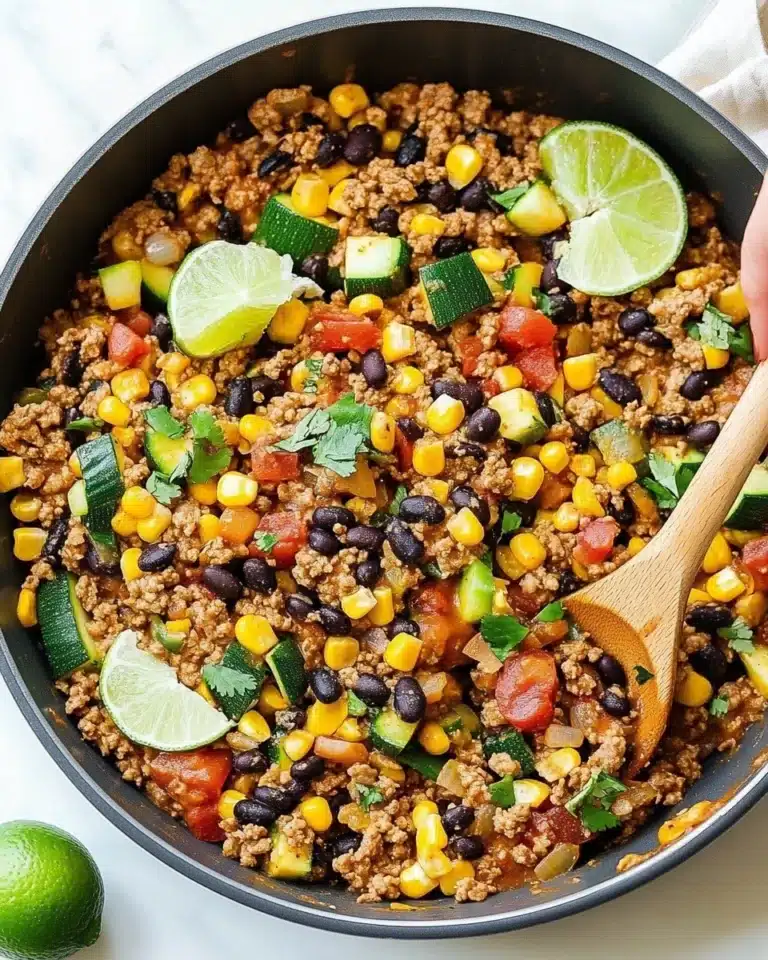Ground Turkey Skillet with Zucchini, Corn, Black Beans, and Tomato Recipe