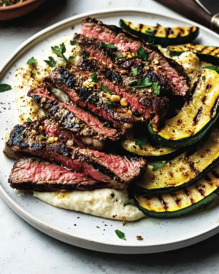 Grilled Steak and Zucchini with Whipped Feta Recipe